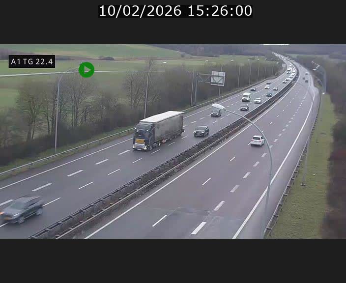 <h2>Traffic live webcam Luxembourg Flaxweiler - A1 direction Luxembourg - BK 22.4</h2>