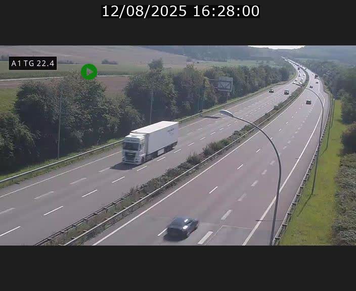 Traffic live webcam Luxembourg Flaxweiler - A1 direction Luxembourg - BK 22.4