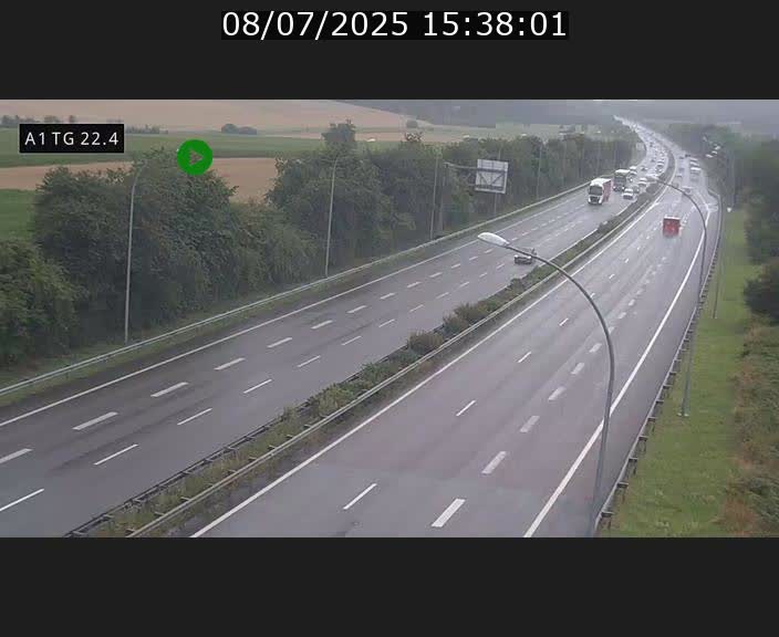 Traffic live webcam Luxembourg Flaxweiler - A1 direction Luxembourg - BK 22.4