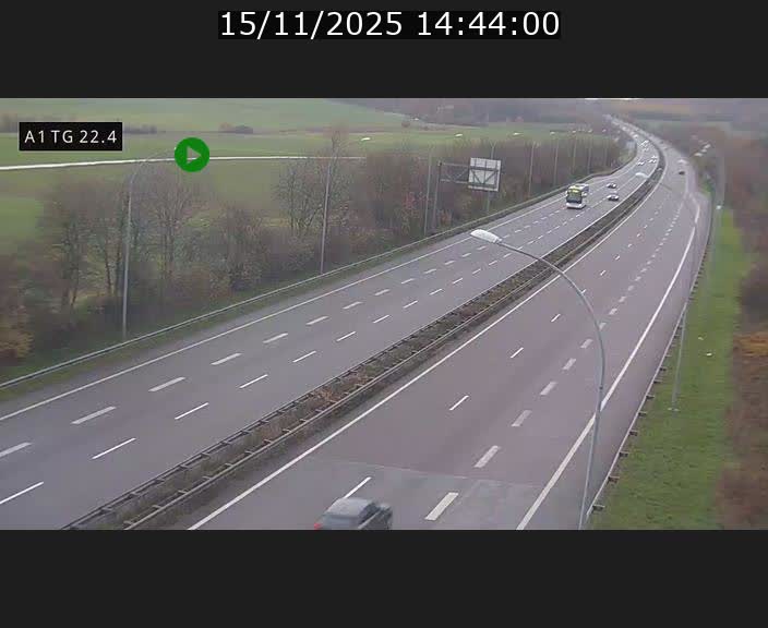 Traffic live webcam Luxembourg Flaxweiler - A1 direction Luxembourg - BK 22.4