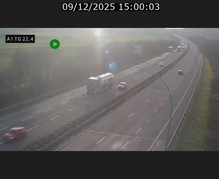 Traffic live webcam Luxembourg Flaxweiler - A1 direction Luxembourg - BK 22.4