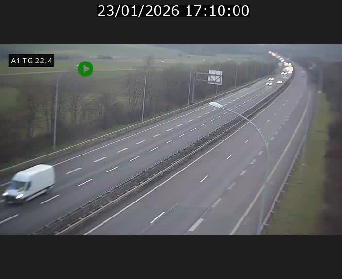Traffic live webcam Luxembourg Flaxweiler - A1 direction Luxembourg - BK 22.4