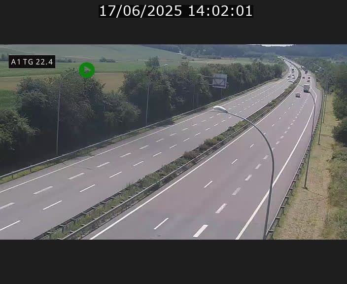 Traffic live webcam Luxembourg Flaxweiler - A1 direction Luxembourg - BK 22.4