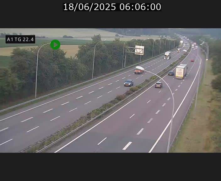 Traffic live webcam Luxembourg Flaxweiler - A1 direction Luxembourg - BK 22.4