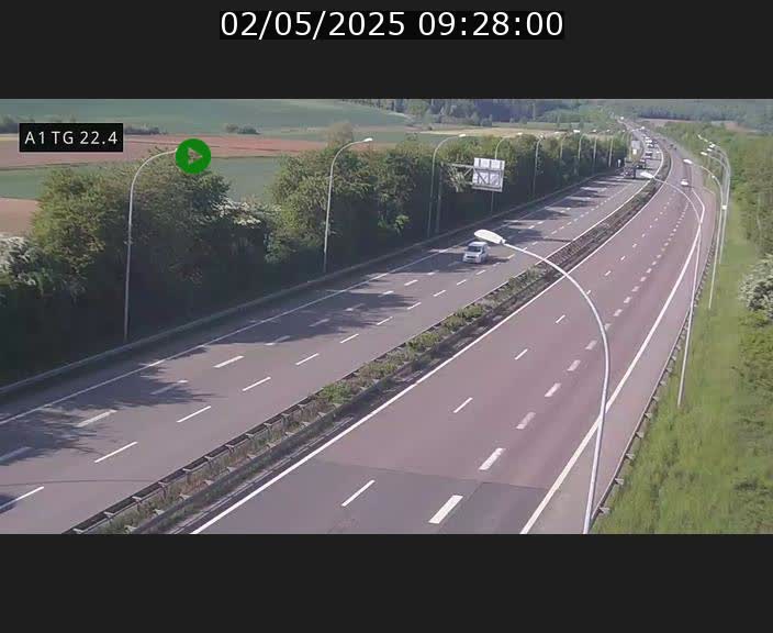 Traffic live webcam Luxembourg Flaxweiler - A1 direction Luxembourg - BK 22.4