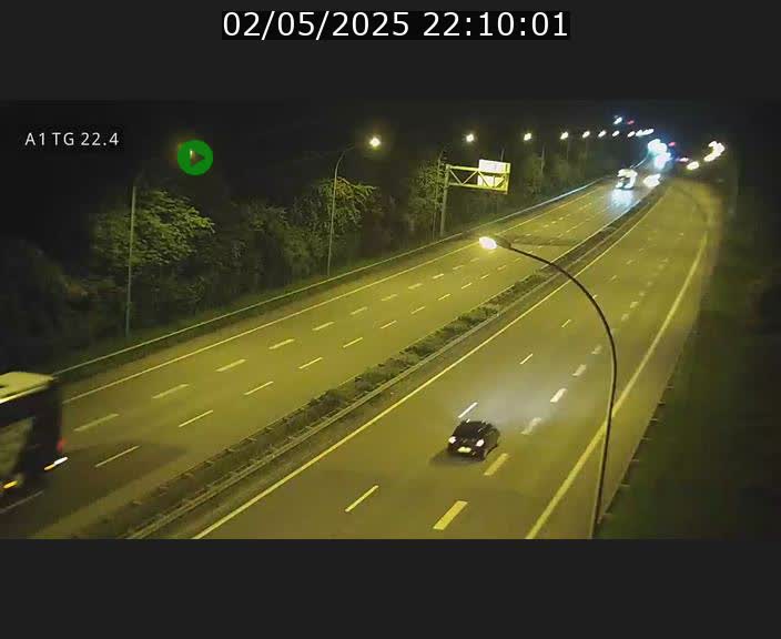 Traffic live webcam Luxembourg Flaxweiler - A1 direction Luxembourg - BK 22.4