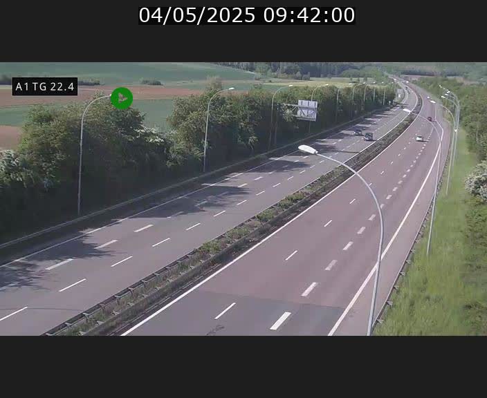 Traffic live webcam Luxembourg Flaxweiler - A1 direction Luxembourg - BK 22.4