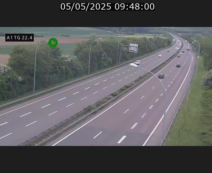 Traffic live webcam Luxembourg Flaxweiler - A1 direction Luxembourg - BK 22.4