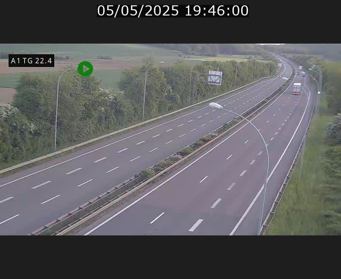 Traffic live webcam Luxembourg Flaxweiler - A1 direction Luxembourg - BK 22.4