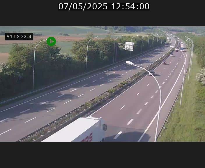 Traffic live webcam Luxembourg Flaxweiler - A1 direction Luxembourg - BK 22.4