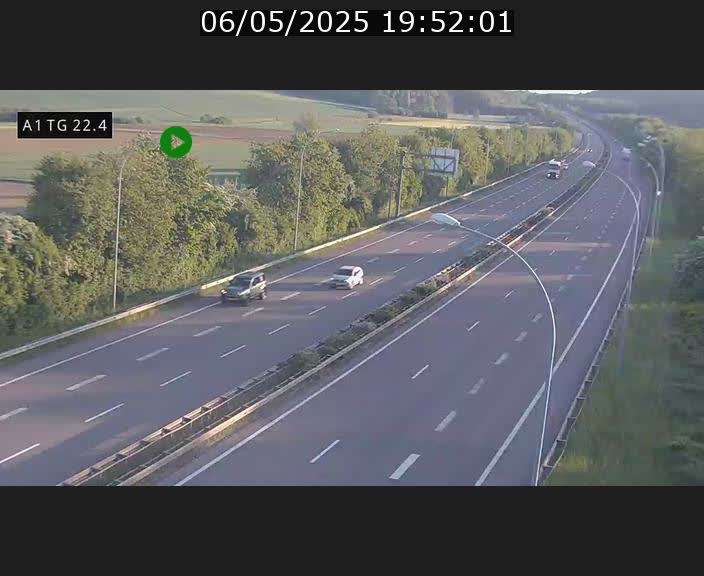Traffic live webcam Luxembourg Flaxweiler - A1 direction Luxembourg - BK 22.4