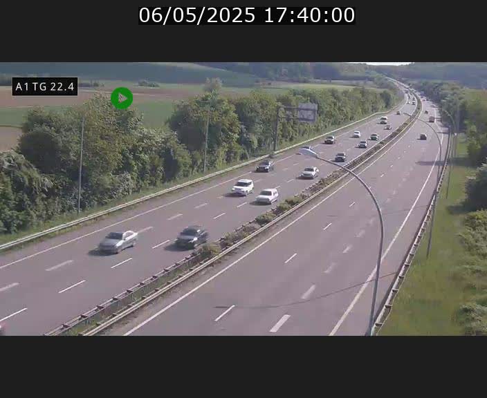 Traffic live webcam Luxembourg Flaxweiler - A1 direction Luxembourg - BK 22.4