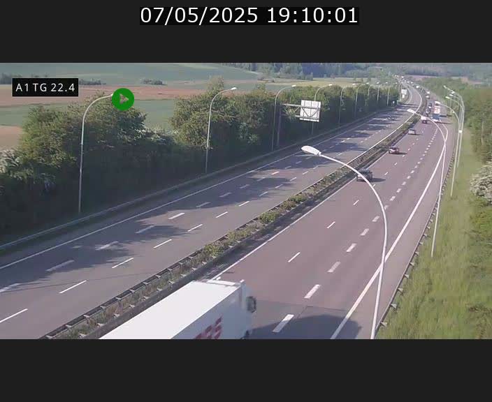 Traffic live webcam Luxembourg Flaxweiler - A1 direction Luxembourg - BK 22.4