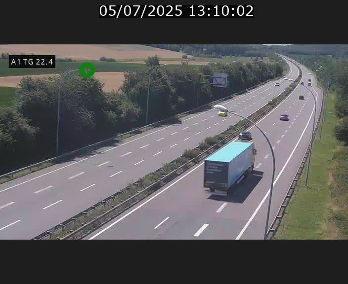 Traffic live webcam Luxembourg Flaxweiler - A1 direction Luxembourg - BK 22.4