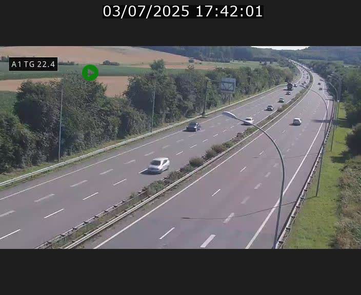 Traffic live webcam Luxembourg Flaxweiler - A1 direction Luxembourg - BK 22.4