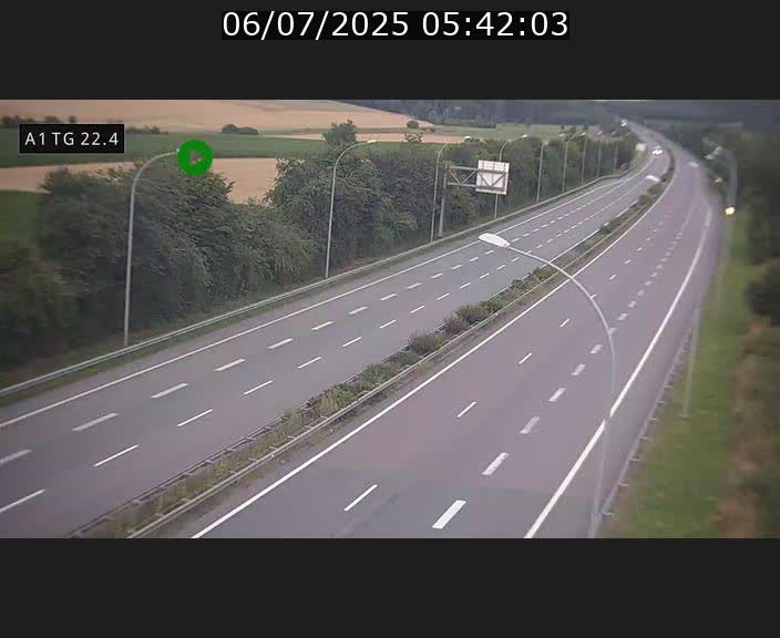 Traffic live webcam Luxembourg Flaxweiler - A1 direction Luxembourg - BK 22.4
