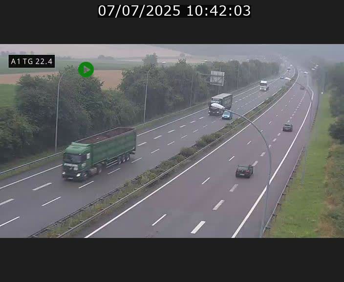 Traffic live webcam Luxembourg Flaxweiler - A1 direction Luxembourg - BK 22.4