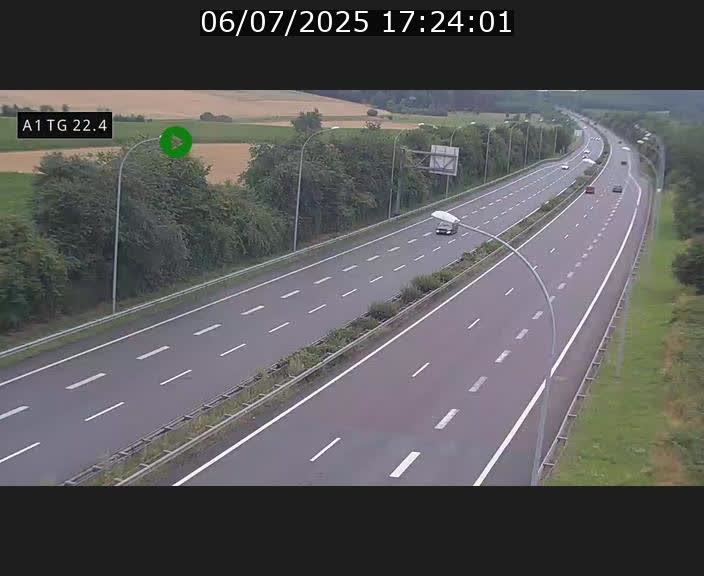 Traffic live webcam Luxembourg Flaxweiler - A1 direction Luxembourg - BK 22.4