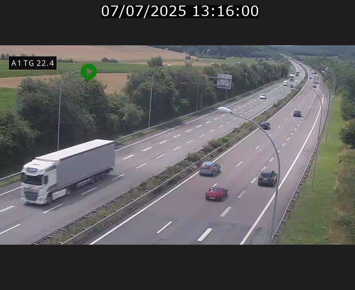 Traffic live webcam Luxembourg Flaxweiler - A1 direction Luxembourg - BK 22.4
