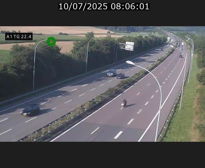 Traffic live webcam Luxembourg Flaxweiler - A1 direction Luxembourg - BK 22.4