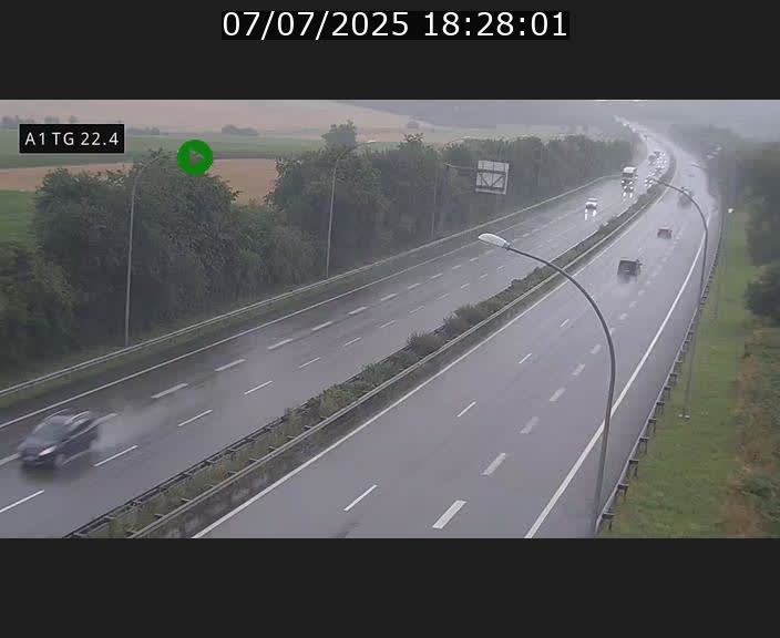 Traffic live webcam Luxembourg Flaxweiler - A1 direction Luxembourg - BK 22.4