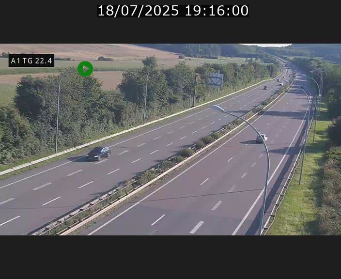 Traffic live webcam Luxembourg Flaxweiler - A1 direction Luxembourg - BK 22.4