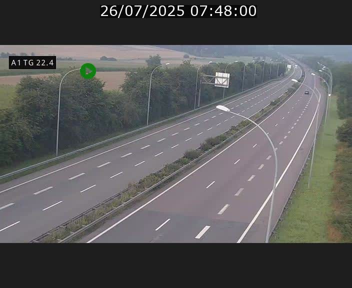 Traffic live webcam Luxembourg Flaxweiler - A1 direction Luxembourg - BK 22.4