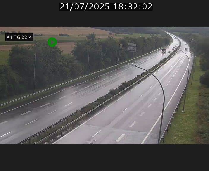 Traffic live webcam Luxembourg Flaxweiler - A1 direction Luxembourg - BK 22.4