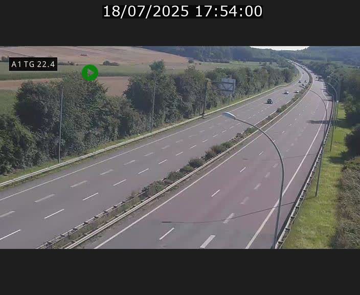 Traffic live webcam Luxembourg Flaxweiler - A1 direction Luxembourg - BK 22.4