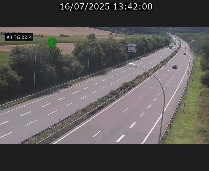 Traffic live webcam Luxembourg Flaxweiler - A1 direction Luxembourg - BK 22.4