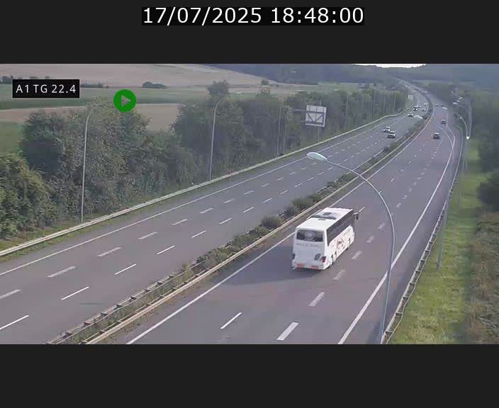 Traffic live webcam Luxembourg Flaxweiler - A1 direction Luxembourg - BK 22.4