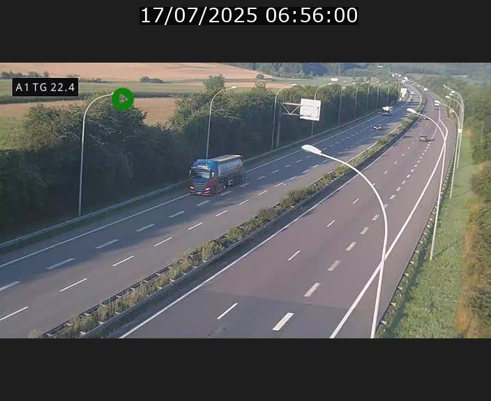 Traffic live webcam Luxembourg Flaxweiler - A1 direction Luxembourg - BK 22.4