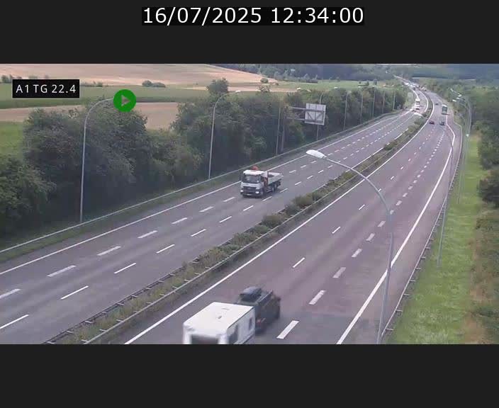 Traffic live webcam Luxembourg Flaxweiler - A1 direction Luxembourg - BK 22.4