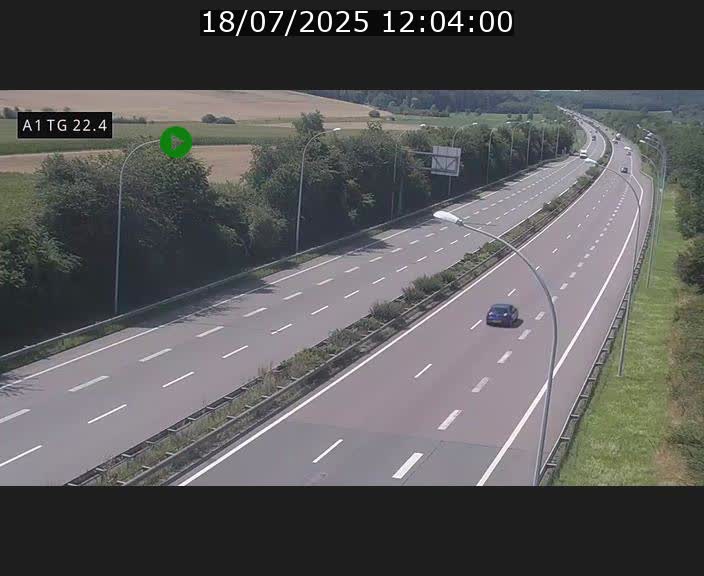 Traffic live webcam Luxembourg Flaxweiler - A1 direction Luxembourg - BK 22.4