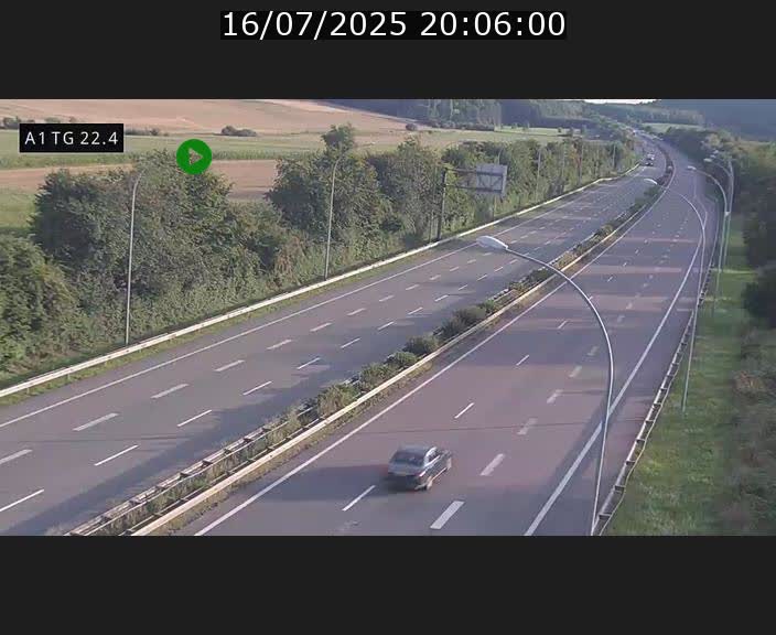 Traffic live webcam Luxembourg Flaxweiler - A1 direction Luxembourg - BK 22.4