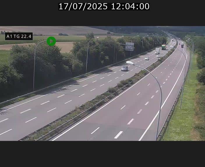 Traffic live webcam Luxembourg Flaxweiler - A1 direction Luxembourg - BK 22.4