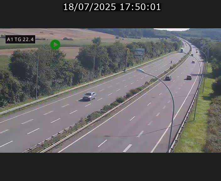 Traffic live webcam Luxembourg Flaxweiler - A1 direction Luxembourg - BK 22.4