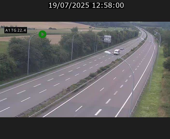 Traffic live webcam Luxembourg Flaxweiler - A1 direction Luxembourg - BK 22.4
