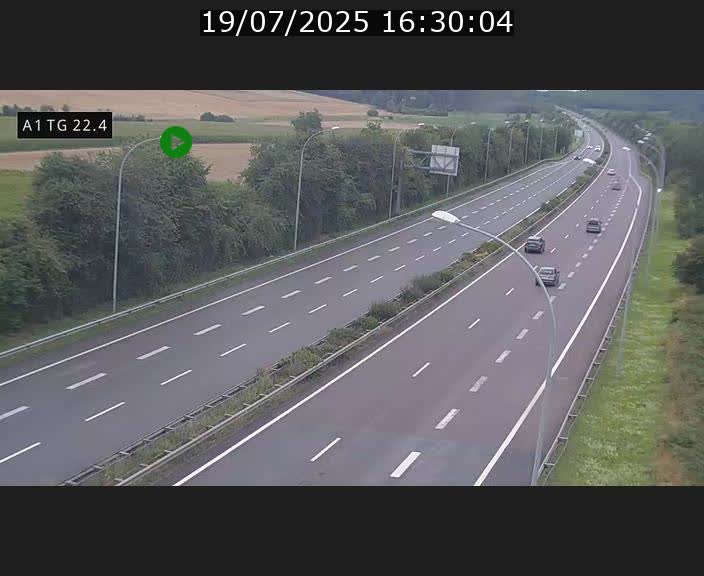 Traffic live webcam Luxembourg Flaxweiler - A1 direction Luxembourg - BK 22.4