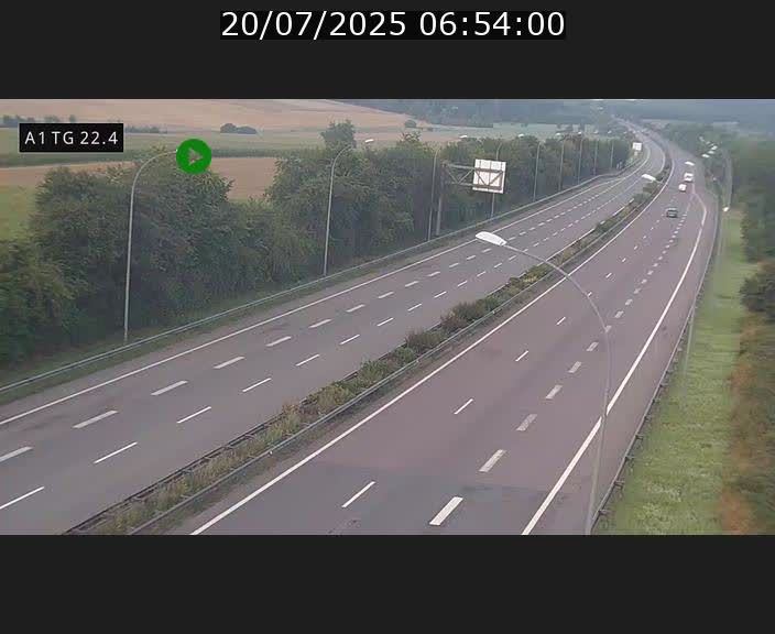 Traffic live webcam Luxembourg Flaxweiler - A1 direction Luxembourg - BK 22.4