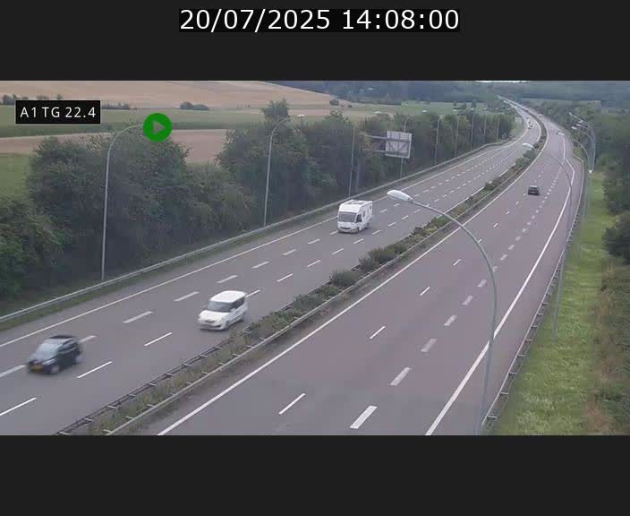 Traffic live webcam Luxembourg Flaxweiler - A1 direction Luxembourg - BK 22.4