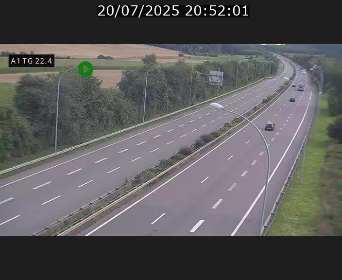 Traffic live webcam Luxembourg Flaxweiler - A1 direction Luxembourg - BK 22.4