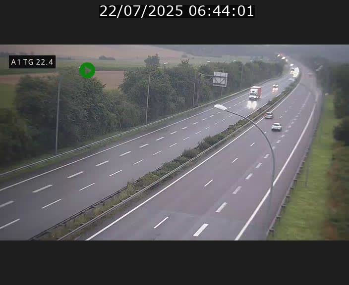 Traffic live webcam Luxembourg Flaxweiler - A1 direction Luxembourg - BK 22.4