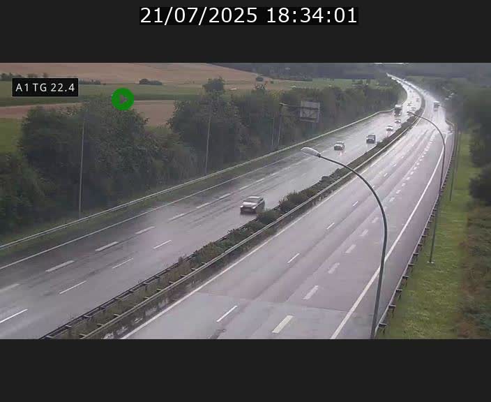 Traffic live webcam Luxembourg Flaxweiler - A1 direction Luxembourg - BK 22.4