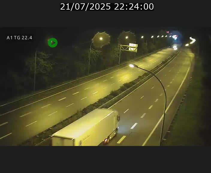 Traffic live webcam Luxembourg Flaxweiler - A1 direction Luxembourg - BK 22.4
