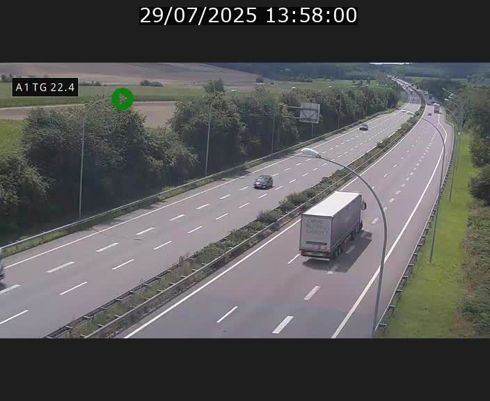 Traffic live webcam Luxembourg Flaxweiler - A1 direction Luxembourg - BK 22.4
