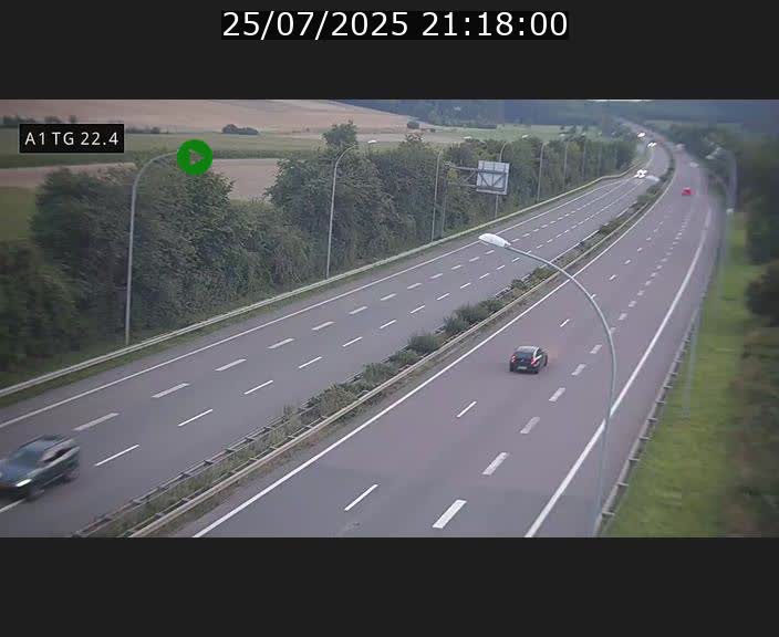 Traffic live webcam Luxembourg Flaxweiler - A1 direction Luxembourg - BK 22.4
