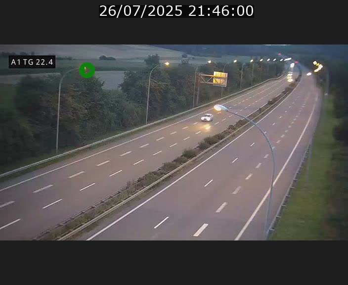 Traffic live webcam Luxembourg Flaxweiler - A1 direction Luxembourg - BK 22.4
