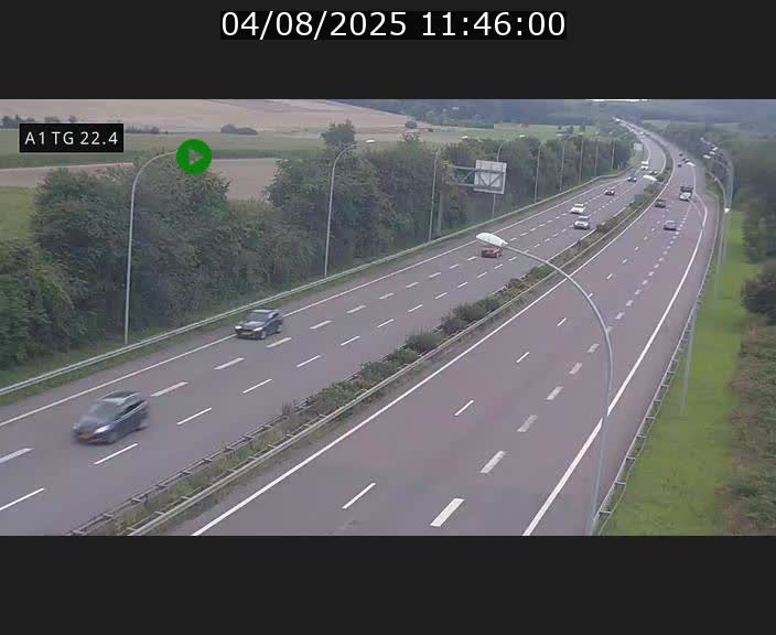 Traffic live webcam Luxembourg Flaxweiler - A1 direction Luxembourg - BK 22.4
