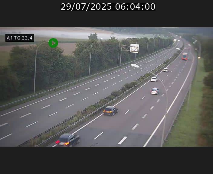 Traffic live webcam Luxembourg Flaxweiler - A1 direction Luxembourg - BK 22.4